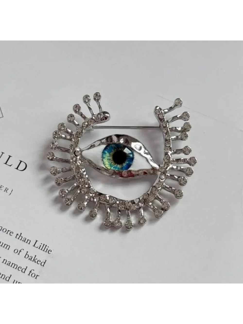 Silver Eye Brooch  Q599